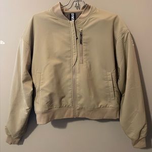 Gymshark Bomber Jacket. Size medium. Worn ONCE. Color moss gray